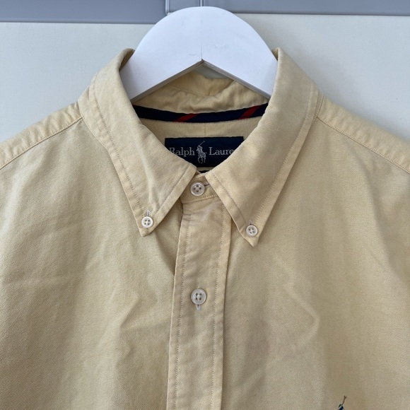 Size XL Ralph Lauren Shirt Button Down Butter Yellow Embroidered Logo - Picture 2 of 7